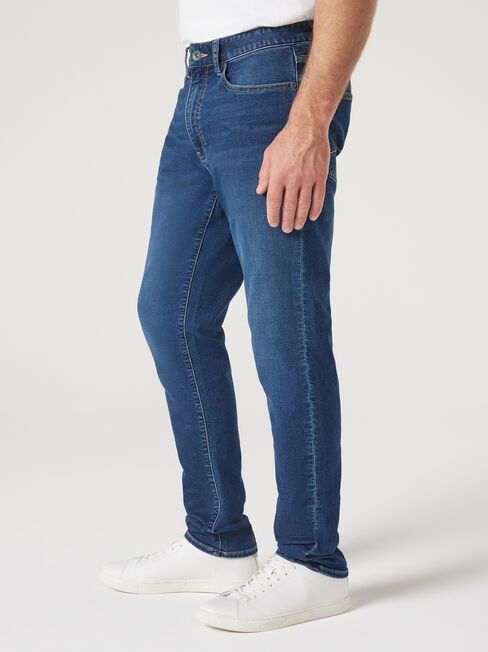 Slim Tapered Knit Jeans, Dark Indigo, hi-res