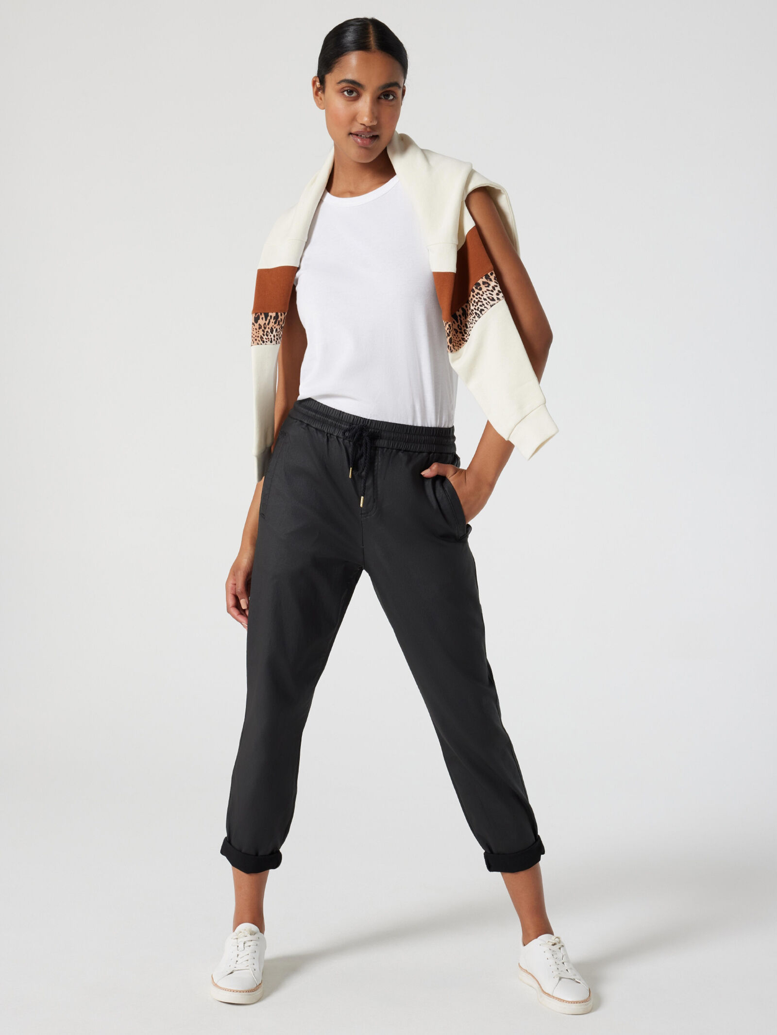 Black coated joggers deals