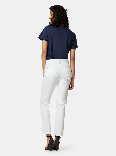 Slim Straight Jeans White, White, hi-res