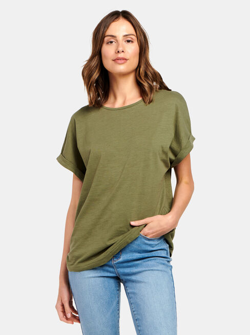 Drop Shoulder Tee, Sage, hi-res