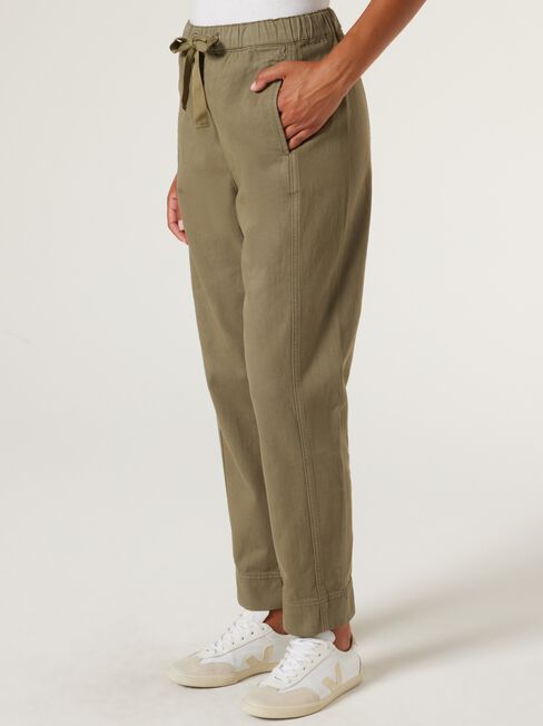 Evelyn Relaxed Pants, Khaki, hi-res