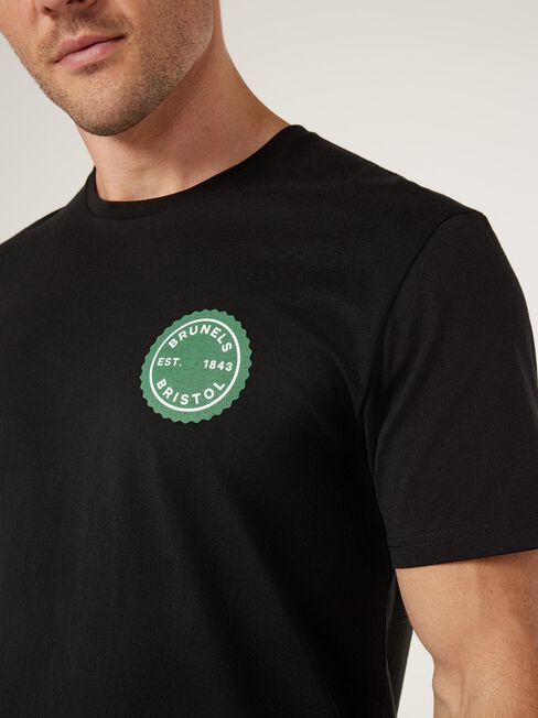 Brunels Crew Tee, Black, hi-res