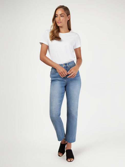 Buy High Waisted Straight Leg Jeans - Vintage Wash Online | Jeanswest