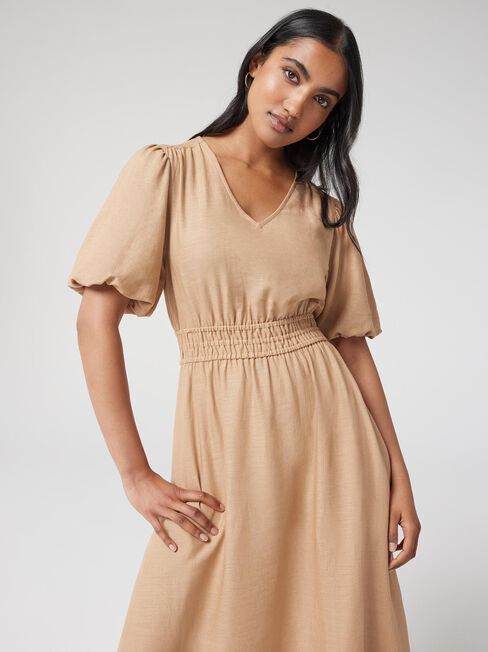 Senna Waisted Dress, Print, hi-res