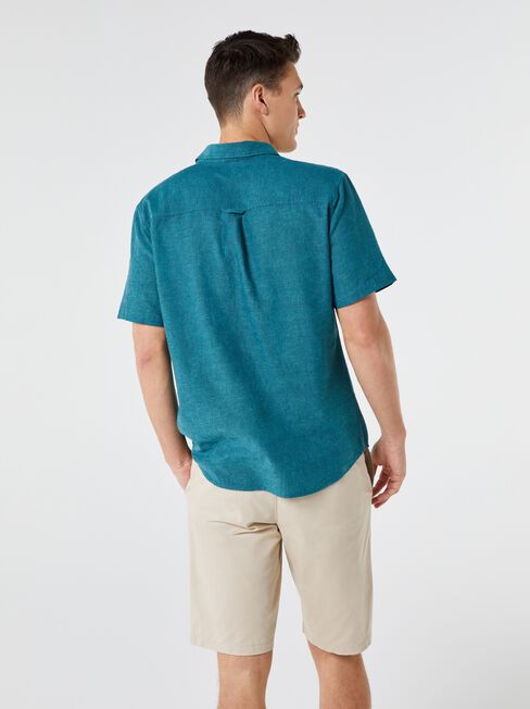 Wolf Textured Short Sleeve Shirt, Jadeite, hi-res