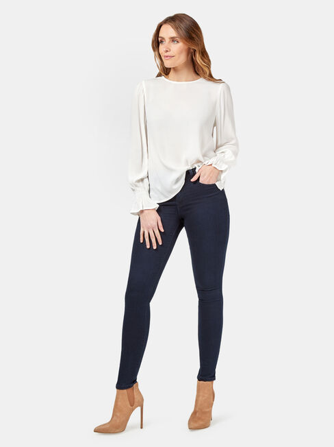 Elliot High Low Blouse, White, hi-res