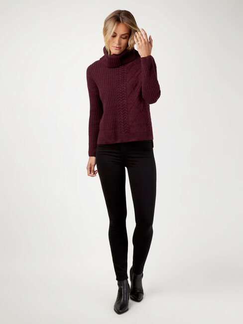 Lulu Cowl Neck Pullover, Purple, hi-res