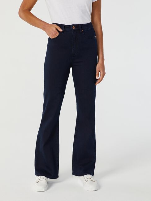Helen High Waisted Flare Jeans, Dark Indigo, hi-res