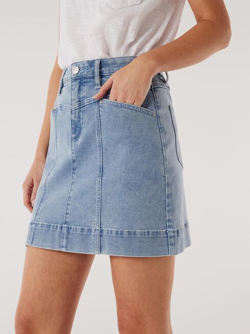 Nadia Denim Skirt, Light Blue, hi-res