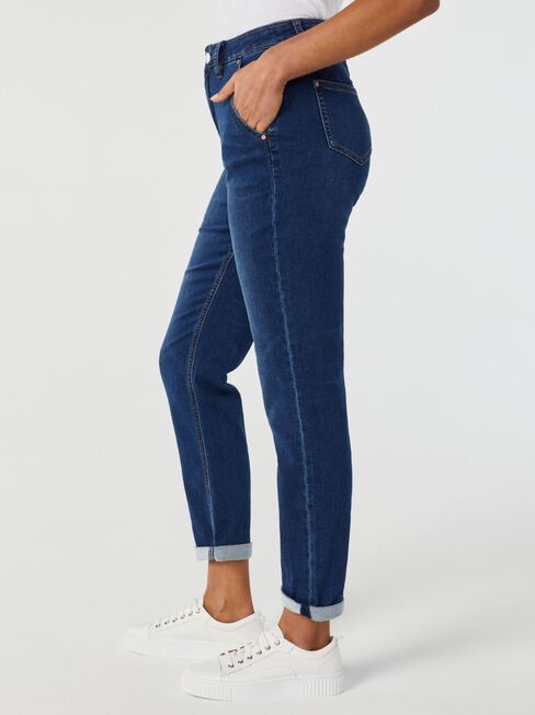 Louisa Slim Boyfriend Jeans, Dark Indigo, hi-res