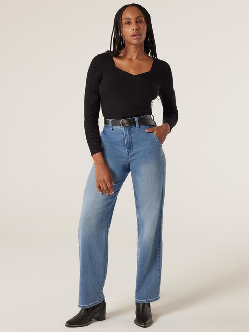 Mille Milano Cross Front Knit, Black, hi-res