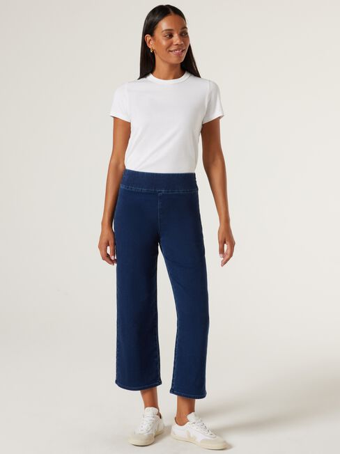 Tessa Wide Leg Crop Jeans, Dark Indigo, hi-res