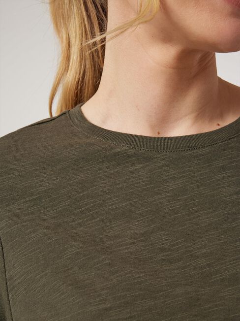 Essential Long Sleeve Crew Neck, Green, hi-res