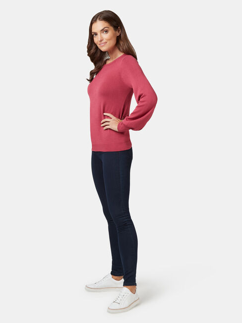 Belinda Blouson Sleeve Pullover, Red, hi-res