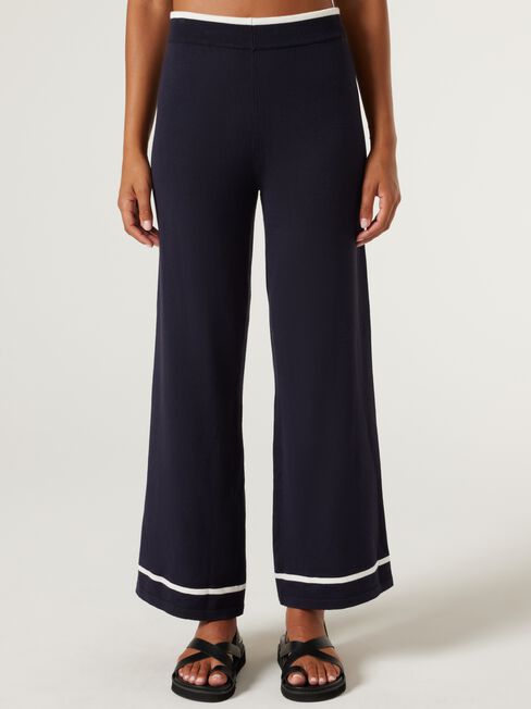 Jane Knit Contrast Pant, Ink, hi-res