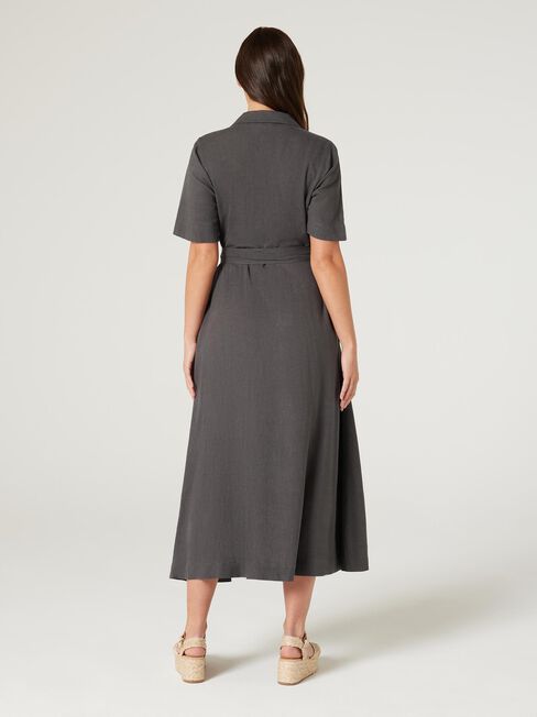 Lydia Shirt Dress, Charcoal, hi-res