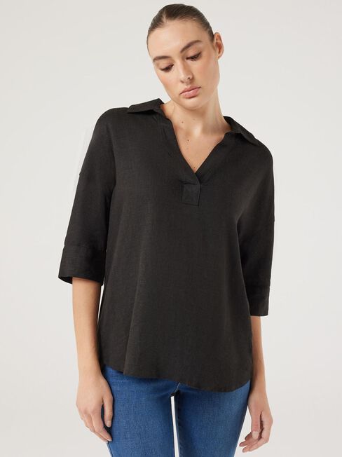 Violet Tunic Shirt, Black, hi-res