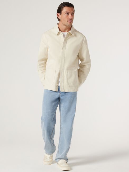 Kyoto Twill Overshirt, Chalk, hi-res