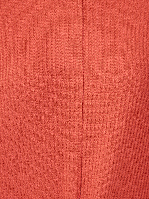 Hannah Tie Front Textured Top, Red, hi-res