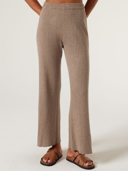 J-Luxe Chunky Rib Pant, Taupe, hi-res