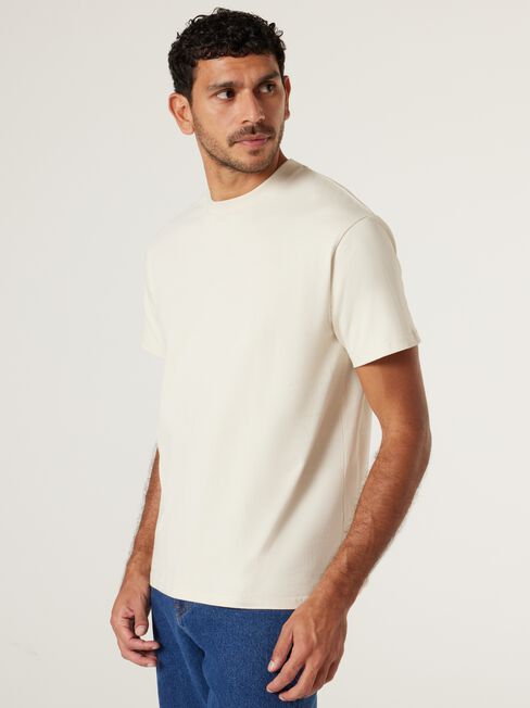 Ace Relaxed Fit Basic Crew Tee, Chalk, hi-res