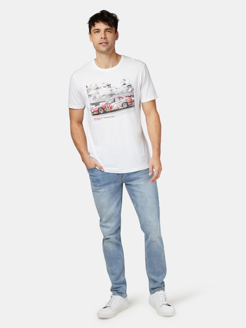 Commodore VX Short Sleeve Print Crew Tee, White, hi-res