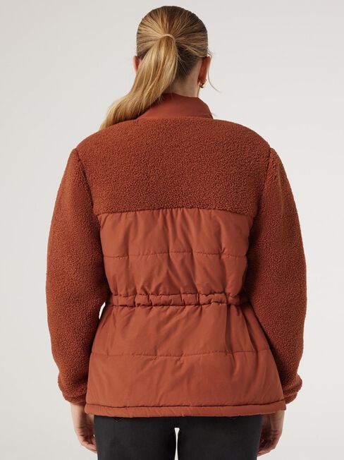 Paige Teddy Puffer Jacket, Red, hi-res