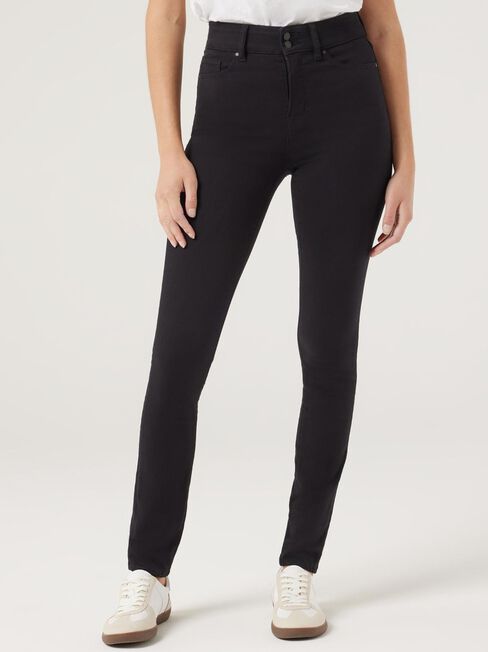 Tummy Trimmer Skinny Jeans, Black, hi-res