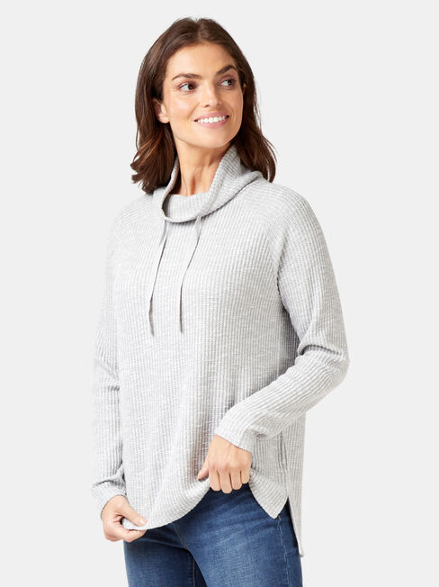 Luna Textured Top, Grey, hi-res
