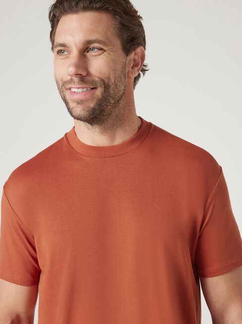 Ace Relaxed Fit Basic Crew Tee, Orange, hi-res