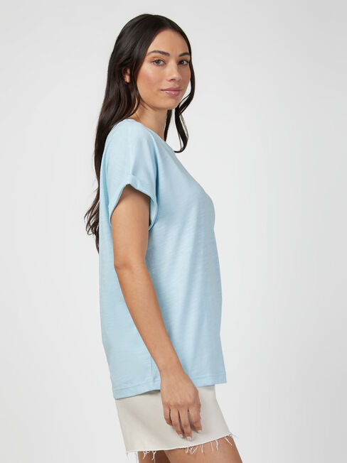 Drop Shoulder Tee, Light Blue, hi-res