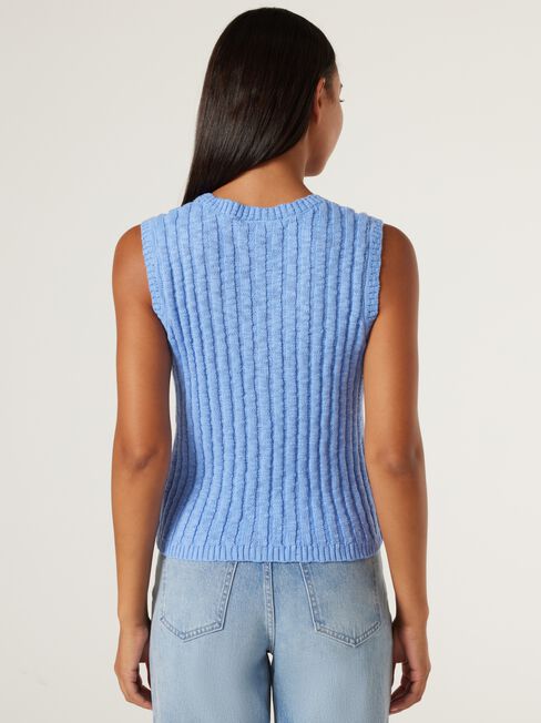 Lindsey Knit Vest, Blue, hi-res