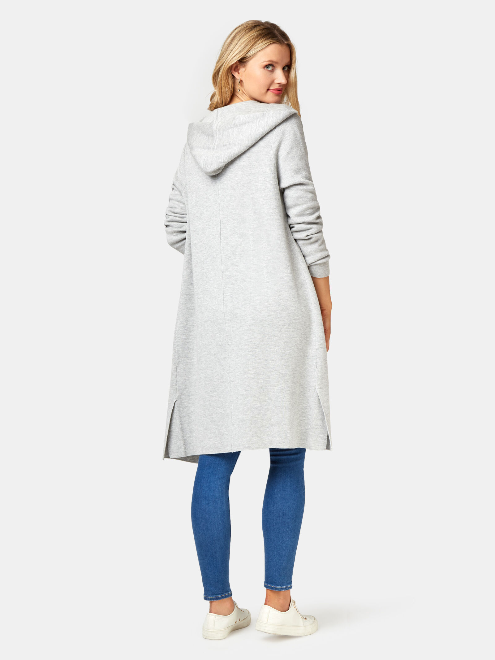 Grey hooded coatigan online