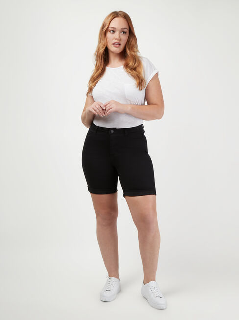 Sophia Curve Embracer Bermuda Short Black, Black, hi-res