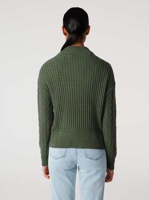 Scarlett Hatch Stitch Pullover, Thyme, hi-res