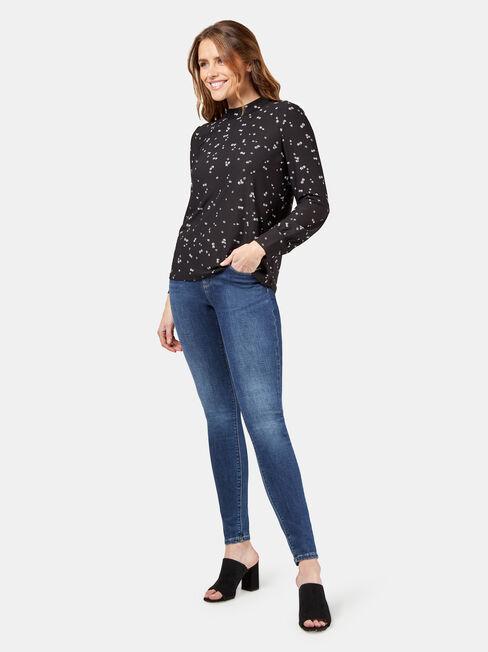 Mia High Neck Top, Multi, hi-res