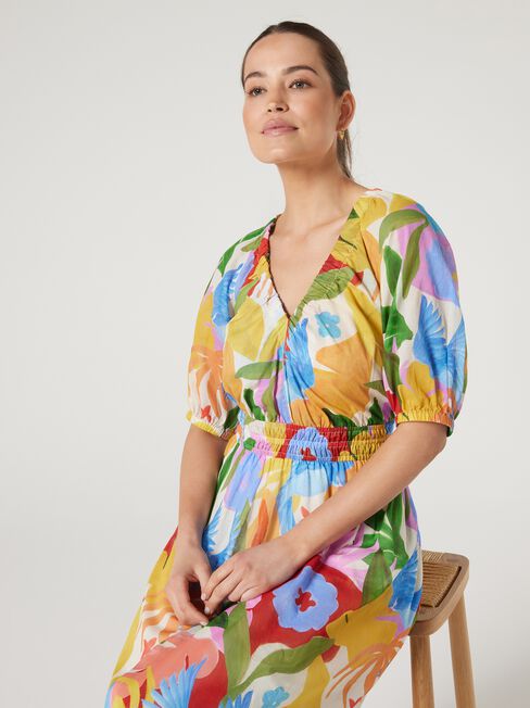Shiloh Peasant Dress, Multi, hi-res