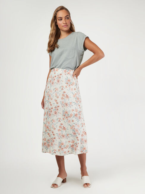 Effie Midi Skirt, Floral, hi-res