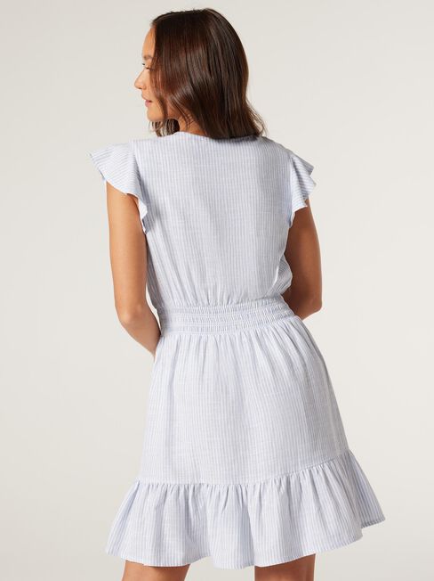 Sia Dress, White/Blue Stripe, hi-res