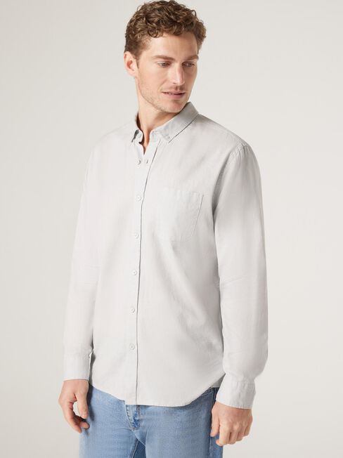 LS Brody Textured Shirt, Grey, hi-res