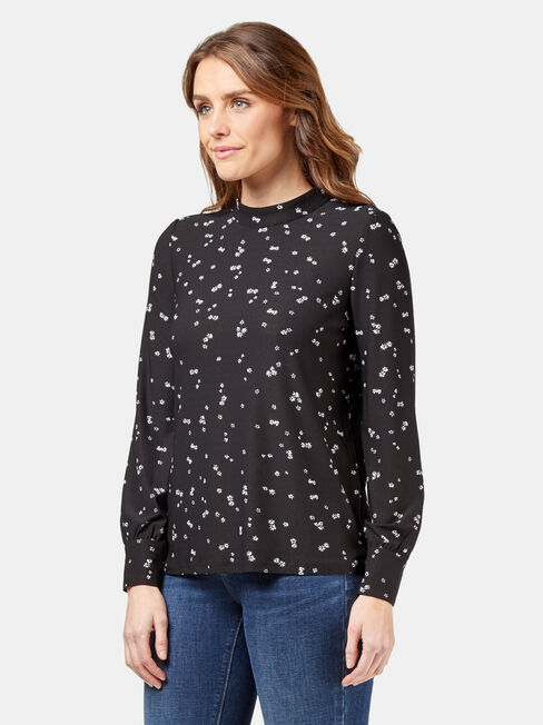 Mia High Neck Top, Multi, hi-res