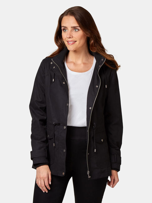 Sadie Water Resistant Jacket, Black, hi-res
