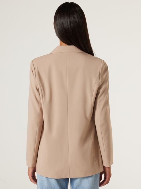 Eva Boxy Blazer, Taupe, hi-res