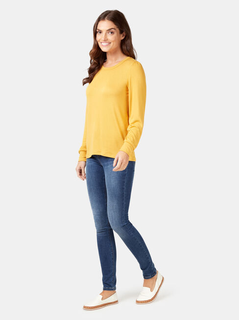 Billy Blouson Soft Touch Top, Yellow, hi-res