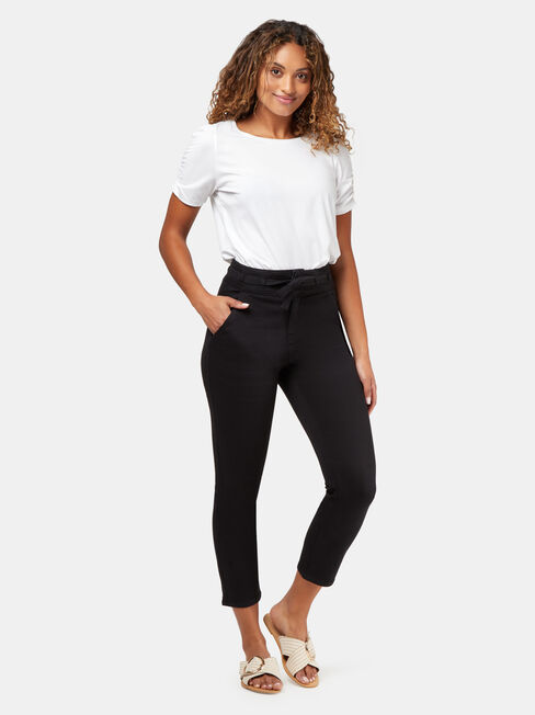 Goldie High Waisted Pipe Jean, Black, hi-res