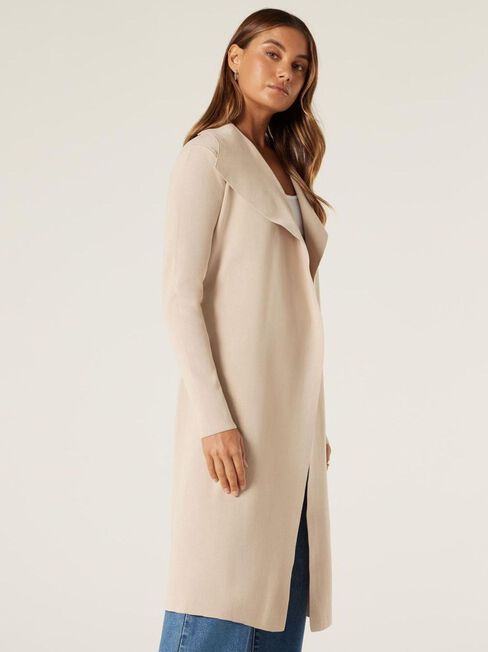 Giselle Longline Cardi, Natural Marle, hi-res