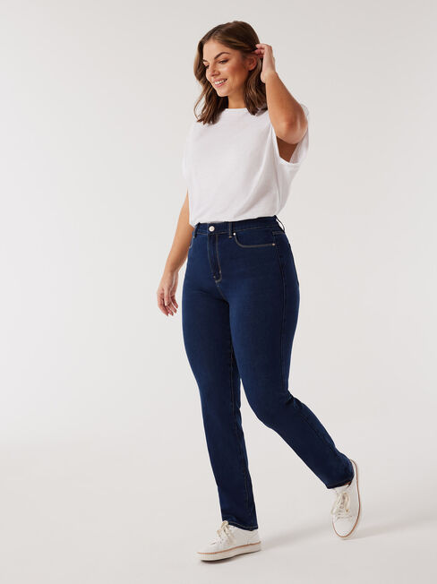 Freeform 360 Curve Embracer slim Straight jeans, Mid Indigo, hi-res
