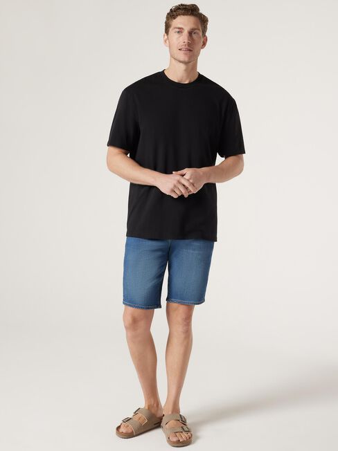Ace Relaxed Fit Basic Crew Tee, Black, hi-res
