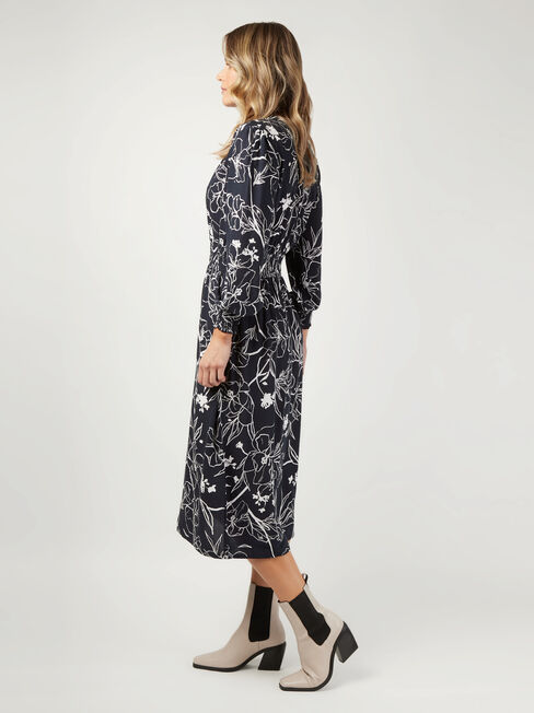 Sienna Shirred Waist Dress, Floral, hi-res