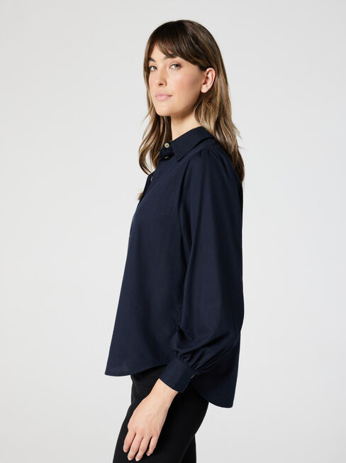 Dina Blouson Slv Shirt, Ink, hi-res